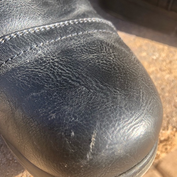 Black Faux Leather Lace-up Combat Moto Boots, w/cool turquoise lined Back Zipper - Picture 8 of 16